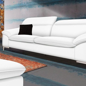 Polstergarnitur COTTA Teresa Sitzmöbel-Sets Gr. Lu x us-Kunstleder, mit Kopfteilverstellung, weiß (altweiß) Couchgarnituren Sets