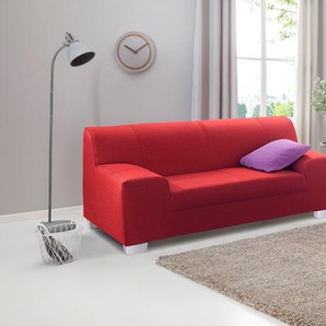 Polstergarnitur DOMO COLLECTION Amando Sitzmöbel-Sets Gr. H/T: 74 cm x 79 cm, Microfaser PRIMABELLE, ohne Funktion, rot Couchgarnituren Sets bestehend aus 2er- und 3er-Sofa