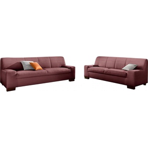 Polstergarnitur DOMO COLLECTION Norma Sitzmöbel-Sets Gr. H: 74 cm, Kunstleder SOFTLUX, rot (karminrot) Couchgarnituren Sets bestehend aus je einem 2- und 3-Sitzer