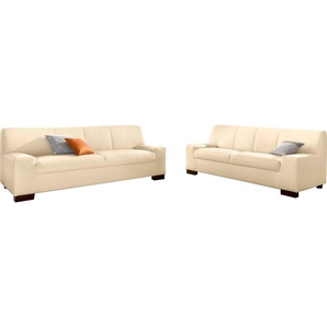 Polstergarnitur DOMO COLLECTION Norma Top Sitzmöbel-Sets Gr. Kunstleder SOFTLUX, beige (creme) Couchgarnituren Sets bestehend aus einem 2-Sitzer und 3-Sitzer