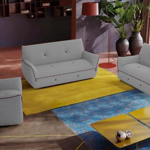 Polstergarnitur EGOITALIANO Yuki Sitzmöbel-Sets Gr. H/T: 85 cm x 90 cm, Microfaser, lila (fumo, violett) Couchgarnituren Sets Set, bestehend aus einem 2,5- und 2-Sitzer, mit innovativen