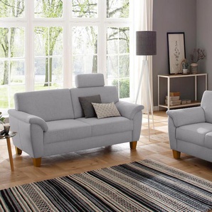 Polstergarnitur HOME AFFAIRE Texel Sitzmöbel-Sets Gr. Struktur fein, grau Couchgarnituren Sets als Set, mit Federkern und Kontrastnaht