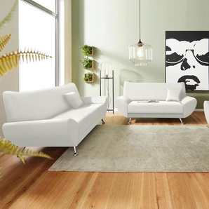 Polstergarnitur INOSIGN Saltare elegant und komfortabel, toller Fuß als Designelement, weiß (altweiß), H:78cm T:82cm, Sitzmöbel-Sets, Topseller