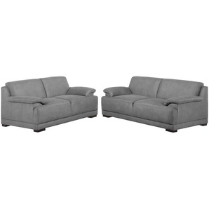 Polstergarnitur 3-2 Microfaser Grau/Grau Microfaser Modern Boxspring