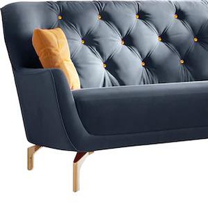 Polstergarnitur SIT&MORE Orient 3 V Sitzmöbel-Sets Gr. Samtoptik, 3-Sitzer + 2-Sitzer, blau Couchgarnituren Sets