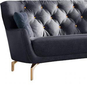 Polstergarnitur SIT&MORE Orient 3 V Sitzmöbel-Sets Gr. Struktur, 3-Sitzer + 2-Sitzer, blau (dunkelblau) Couchgarnituren Sets