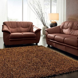 Polstergarnitur SIT & MORE Savona, braun (kastanie), H:90cm T:90cm, Sitzmöbel-Sets, (2-tlg.), bestehend aus je einem 2- und 3-Sitzer, inklusive Federkern, Topseller