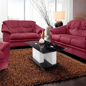 Polstergarnitur SIT & MORE Savona, rot (karminrot), H:90cm T:90cm, Sitzmöbel-Sets, (2-tlg.), bestehend aus je einem 2- und 3-Sitzer, inklusive Federkern, Topseller