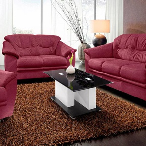 Polstergarnitur SIT&MORE Savona Sitzmöbel-Sets Gr. H/T: 90 cm x 90 cm, Luxus-Microfaser ALTARA NUBUCK, rot (karminrot) Couchgarnituren Sets (2-tlg.), bestehend aus je einem 2- und 3-Sitzer, inklusive Federkern