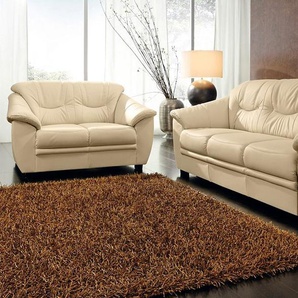 Polstergarnitur SIT&MORE Top Savona Sitzmöbel-Sets Gr. Kunstleder SOFTLUX, beige (creme) Couchgarnituren Sets Kunstleder SOFTLUX (2-tlg.), aus je einem 2- und 3-Sitzer