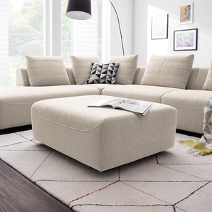 Polsterhocker 100 x 43 x 80cm Beige Webstoff Saia: Beige