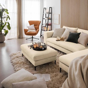 Polsterhocker 101 x 43 x 69cm Beige/Hellbeige Webstoff Caya: Beige