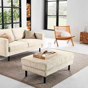 Polsterhocker 111 x 45 x 66cm Beige Cordstoff Poppy: Beige