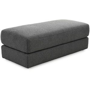 Polsterhocker 124x60 cm Federkern Sitzbank Designerhocker in Flachgewebe Dunkelgrau / 15254