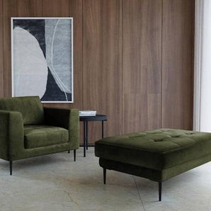 Polsterhocker 125 x 42 x 72cm Grün Microfaser Cori: Dunkelgrün