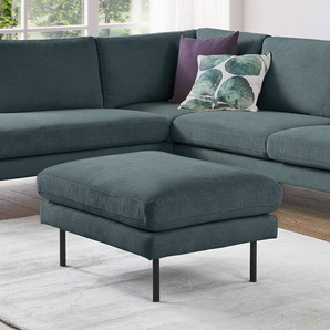 Polsterhocker 83 x 44 x 63cm Blau Cordstoff Licia: Marineblau