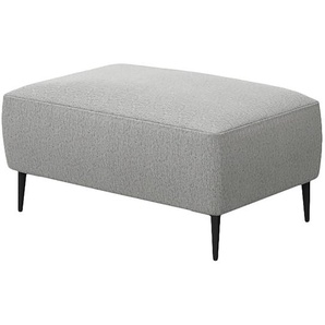 Polsterhocker 90 x 45 x 60cm Grau Webstoff Saia: Hellgrau
