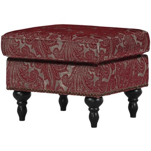 Polsterhocker Ajana Strukturstoff 55 x 44 x 55cm Rot/Bordeaux
