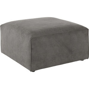 Polsterhocker ANDAS Nöre, grau (anthrazit), B:80cm H:46cm T:80cm, Samtoptik (100% Polyester), Struktur (100% Polypropylen), Struktur fein (100% Polyester), Webstoff (100% Polyester), Luxus-Microfaser Lederoptik (100% Polyester), Baumwoll-/Leinenmix (60%