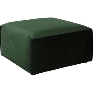 Polsterhocker ANDAS Nöre, grün (dunkelgrün), B:80cm H:46cm T:80cm, Samtoptik (100% Polyester), Struktur (100% Polypropylen), Struktur fein (100% Polyester), Webstoff (100% Polyester), Luxus-Microfaser Lederoptik (100% Polyester), Baumwoll-/Leinenmix (60%