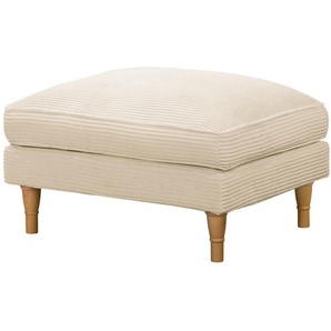 Polsterhocker 75 x 44 x 62cm Beige Cordstoff Lola: Creme