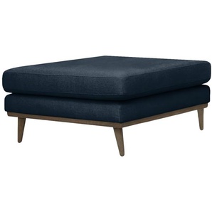 Polsterhocker 85 x 43 x 60cm Blau/Dunkelblau Strukturstoff Talta: Dunkelblau