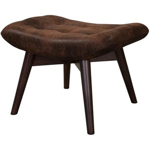 Polsterhocker 59 x 43 x 42cm Braun Dunkelbraun Microfaser Goda: Bisonbraun