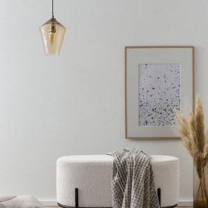 Polsterhocker Bumyra Typ A 80 x 42 x 40cm Weiß/Weiß Bouclé