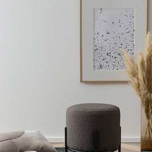 Polsterhocker Bumyra Typ B 35 x 38 x 35cm Grau/Anthrazit Schwarz Bouclé