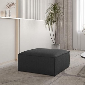 Polsterhocker Designerhocker CELES PREMIUM 105x105 cm in Stoff Scala Anthrazit