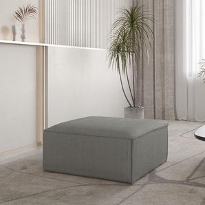 Polsterhocker Designerhocker CELES PREMIUM 105x105 cm in Stoff Scala Grau