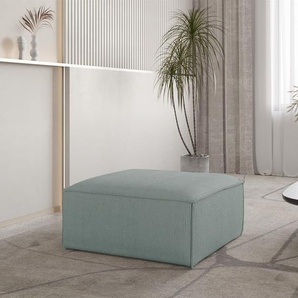 Polsterhocker Designerhocker CELES PREMIUM 105x105 cm in Stoff Scala Saphirblau