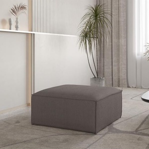 Polsterhocker Designerhocker CELES PREMIUM 105x105 cm in Stoff Scala Taupe