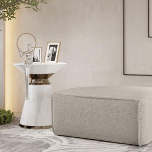 Polsterhocker Designerhocker CELES PREMIUM 105x105 cm Stoff Ascot Bukla Beige