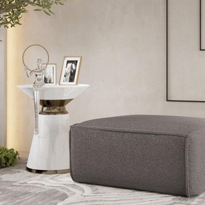 Polsterhocker Designerhocker CELES PREMIUM 105x105 cm Stoff Ascot Bukla Taupe