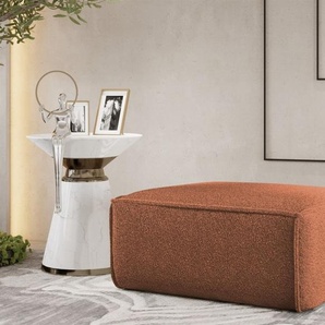 Polsterhocker Designerhocker CELES PREMIUM 105x105 cm Stoff Ascot Bukla Terracotta
