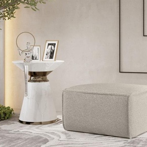 Polsterhocker Designerhocker CELES PREMIUM 65x65 cm Stoff Ascot Bukla Beige