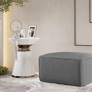 Polsterhocker Designerhocker CELES PREMIUM 65x65 cm Stoff Ascot Bukla Grau