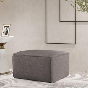 Polsterhocker Designerhocker CELES PREMIUM 65x65 cm Stoff Ascot Bukla Taupe