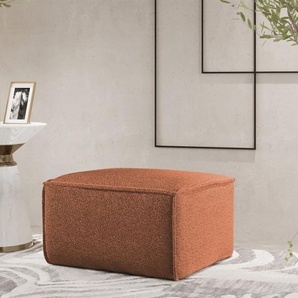 Polsterhocker Designerhocker CELES PREMIUM 65x65 cm Stoff Ascot Bukla Terracotta