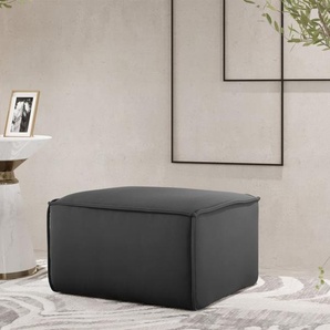 Polsterhocker Designerhocker CELES PREMIUM 65x65 cm Stoff Opera Velvet Dunkelgrau