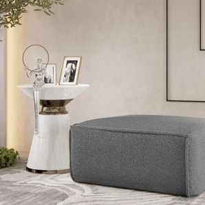 Polsterhocker Designerhocker CELES PREMIUM 85x85 cm Stoff Ascot Bukla Grau