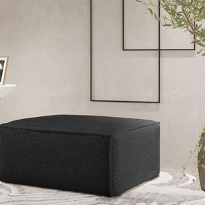 Polsterhocker Designerhocker CELES PREMIUM 85x85 cm Stoff Ascot Bukla Schwarz