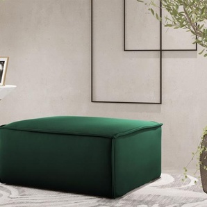 Polsterhocker Designerhocker CELES PREMIUM 85x85 cm Stoff Opera Velvet Grün