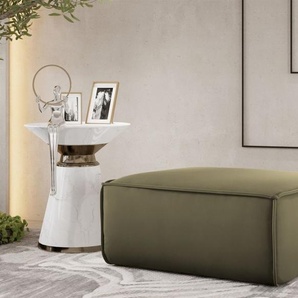 Polsterhocker Designerhocker CELES PREMIUM 85x85 cm Stoff Opera Velvet Olivgrün