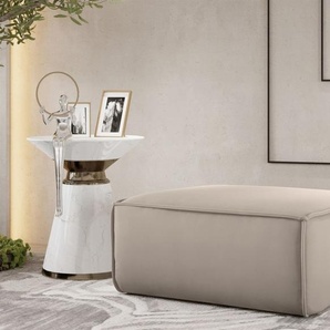 Polsterhocker Designerhocker CELES PREMIUM 85x85 cm Stoff Opera Velvet Sand