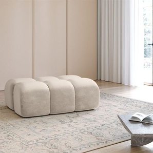 Polsterhocker Designerhocker DARCY 128x85 cm in Stoff Salvador Beige