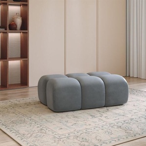 Polsterhocker Designerhocker DARCY 128x85 cm in Stoff Salvador Grau