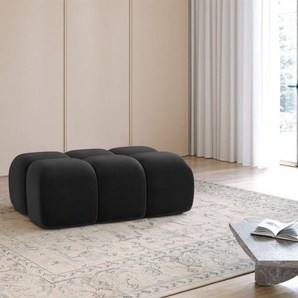 Polsterhocker Designerhocker DARCY 128x85 cm in Stoff Salvador Schwarz