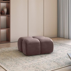 Polsterhocker Designerhocker DARCY 85x85 cm in Stoff Salvador Braun
